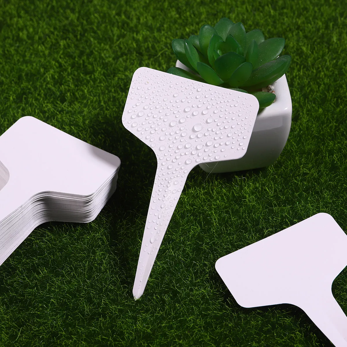 100Pcs Plant Labels Plastic Waterproof T-Type Garden Tags Reusable Nursery Stake Grey Grey Plant Tags T-Type Garden Label