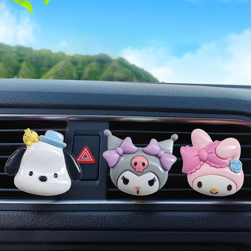 Sanrio Cartoon Anime Car Air Outlet Decorative Ornaments Cute Auto Interior Accessories Kawaii Car Vent Clip Air Freshener Gifts