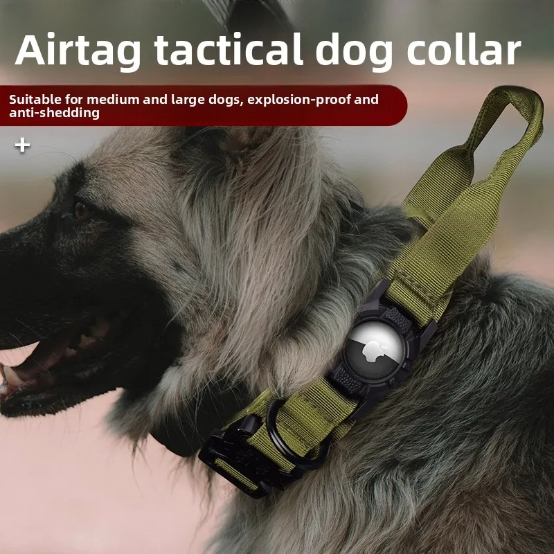 

Suitable for AirTag Locator Tactical Dog Strap Nylon Adjustable Size Anti-Break Free Anti-Explosion Pet Collar