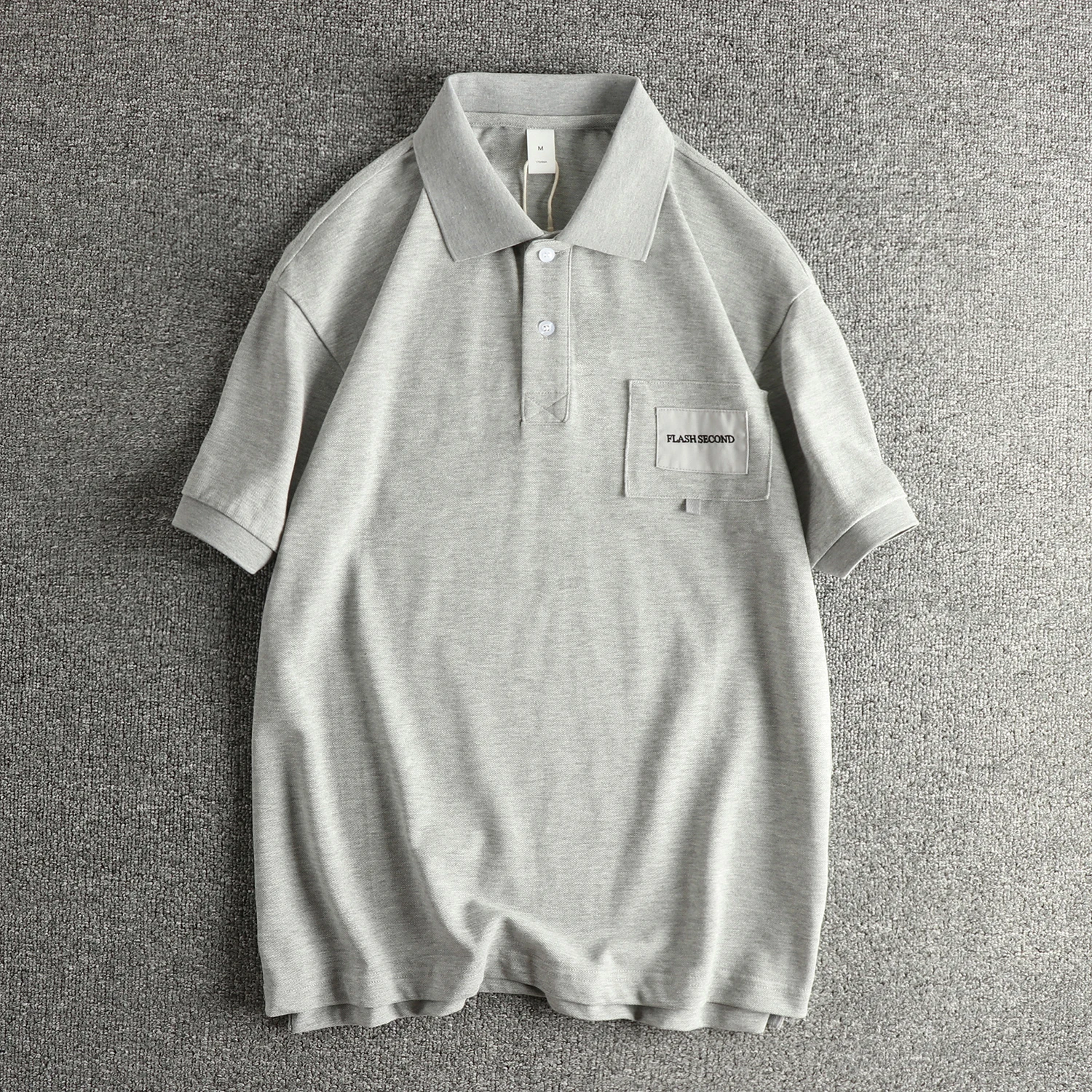 

Summer New American Retro Knitted Solid Color Pearl Cotton Polo Shirts Men's Fashion Washed Short Sleeve Lapel Casual T-shirt