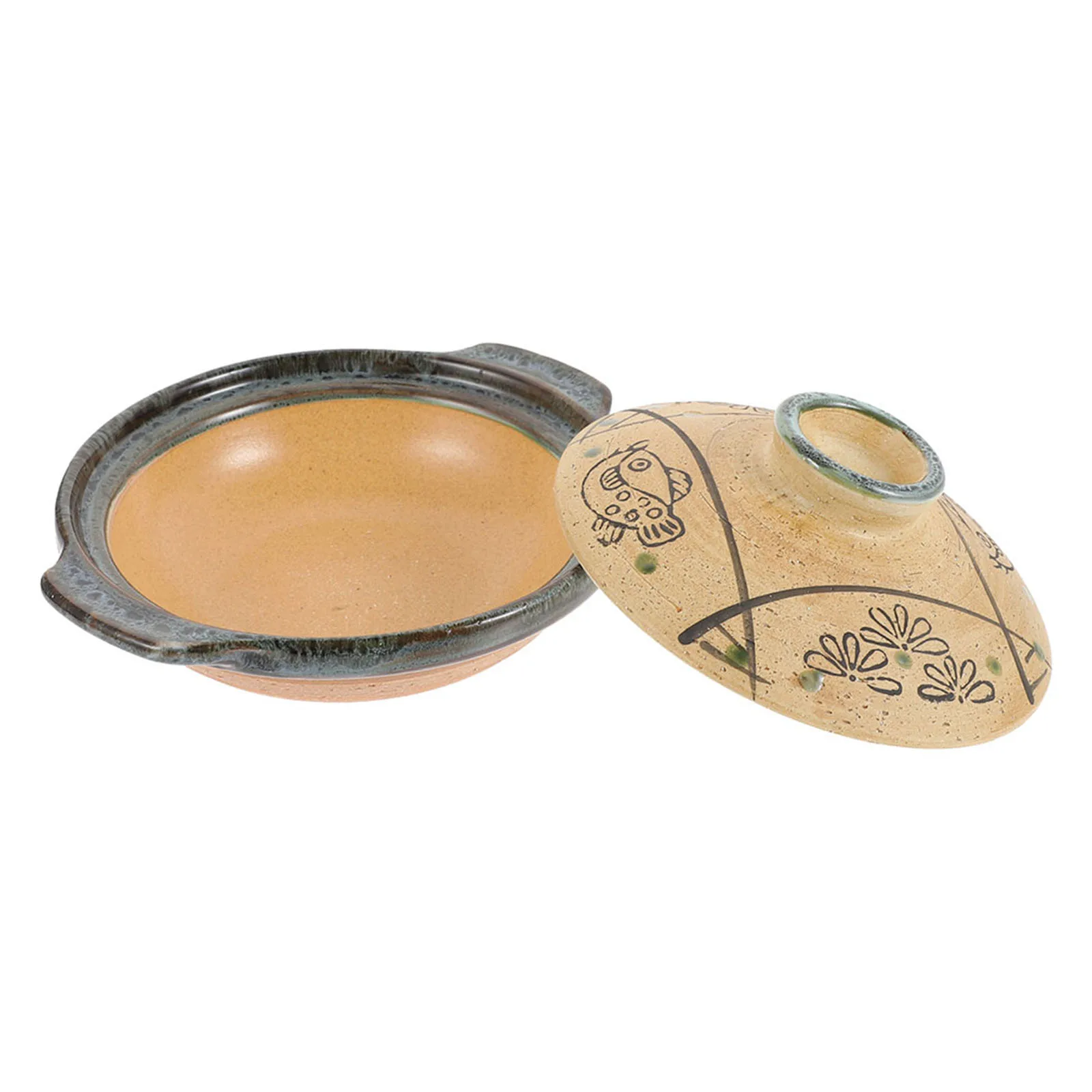 

Smooth Surface Ceramic Casserole Pot Easy to Clean Flat Base for Quick Cooking Stewing Pot Kitchen Cookware Home Restaurant Use