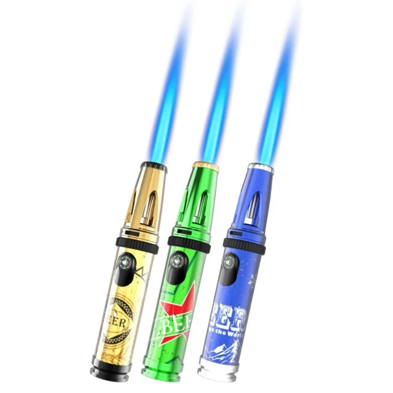 New Windproof, High Temperature, High Power Spray Gun Lighter Compass Broken Window Outdoor Cigar Camping Welding Gun