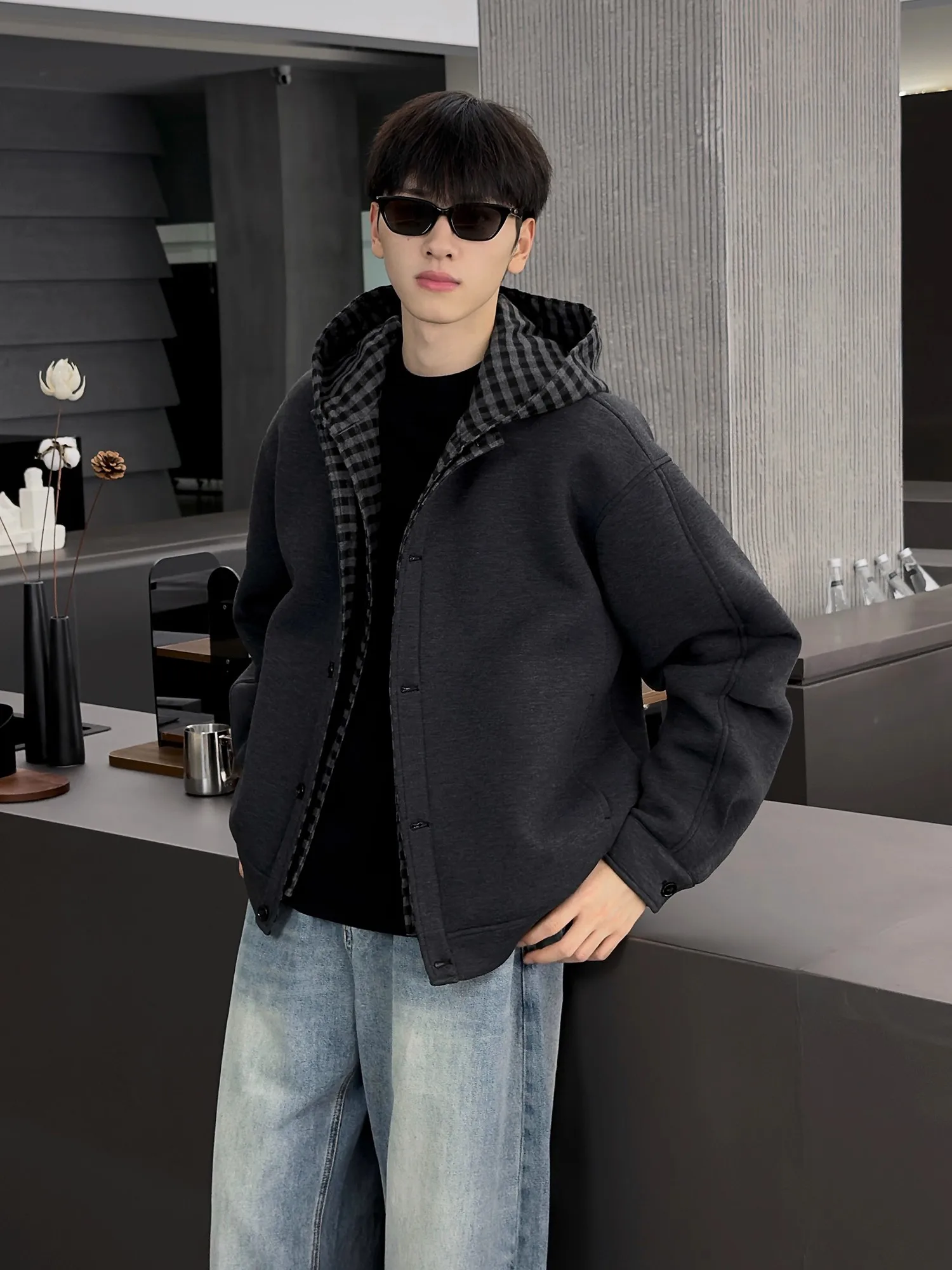 

Осенне-зимняя утепленная куртка с капюшоном, имитация двухслойной, универсальная, мужская, повседневная, с длинными рукавами, из полиэфирного волокна