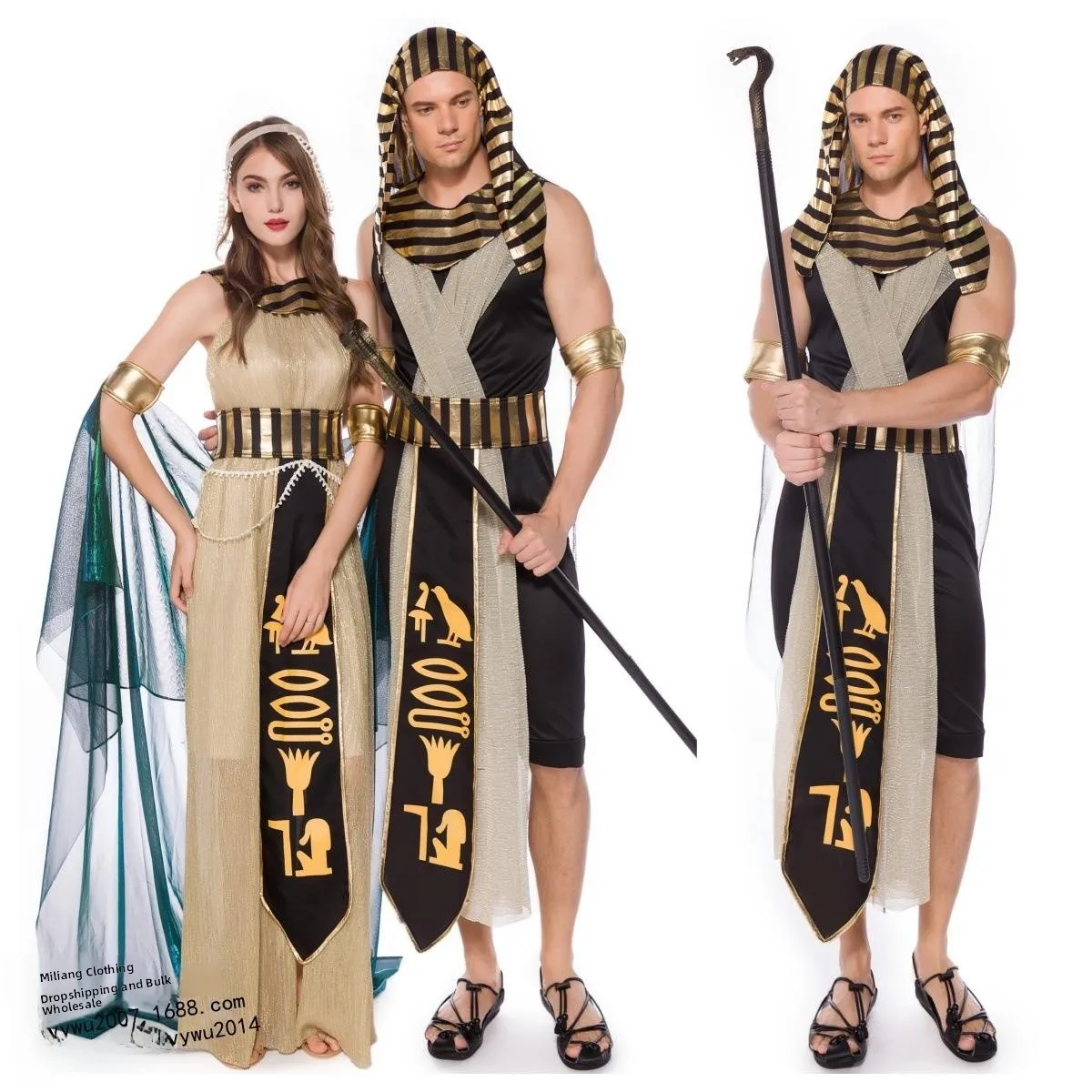 ชุดคอสเพลย์ฟาโรห์สำหรับผู้ใหญ่ ชุดกษัตริย์อียิปต์โบราณ ชุดประจำถิ่นแม่น้ำไนล์