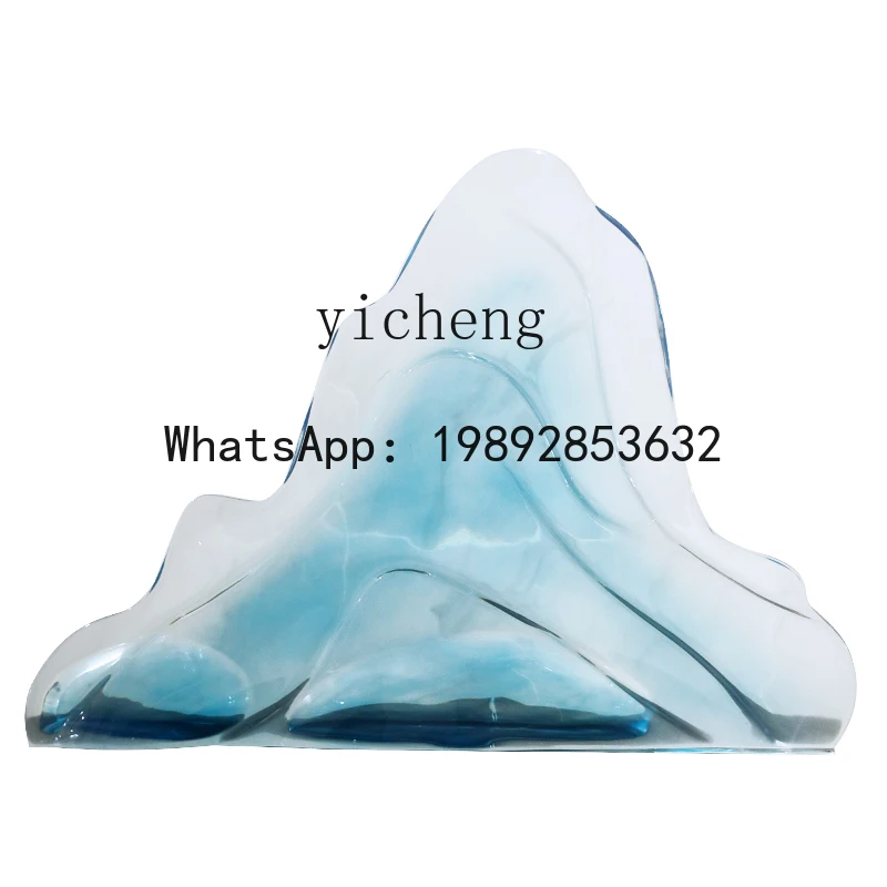 rockery ornament modern landing jinshan abstract transparent sculpture art installation large hotel decoration