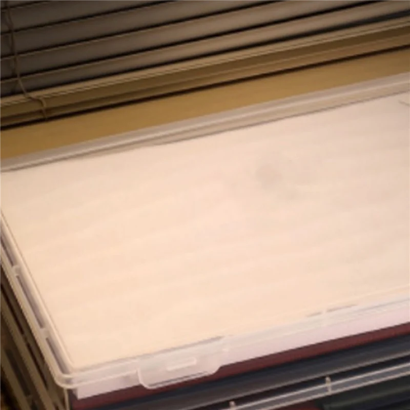 3X Plastic File Organizer Transparent Square Storage Box A4 Storage Box File Storage Box L