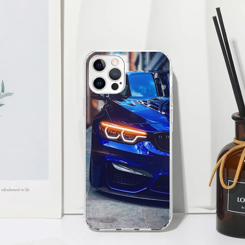 BMW用の青と赤の電話ケース,リアカバー,アート,iPhone 16,15,14,13 pro max,12 mini,11,x,xr,xs,7 plus 8 plus,se 2020