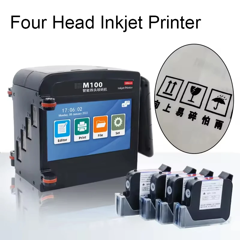 

Mini Handheld Inkjet Printer with Fast-Drying Ink for Text QR Barcode Batch Number Logo Date Label Portable Coder Non-encrypted