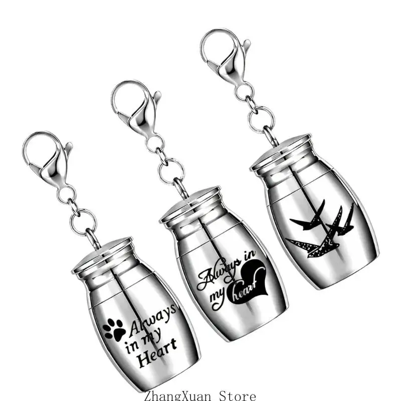 Urnen-Schlüsselanhänger-Set mit Stahlclips für Haare, 3er-Pack 3XUF – Detail 8