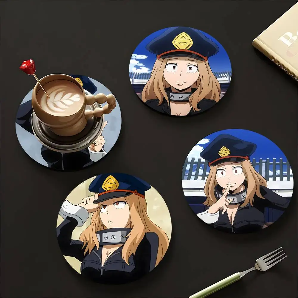 1pc Camie Utsushimi Anime Characters Wooden Coaster Colour Printing Cup Mat Home Desk Decoration Gifts