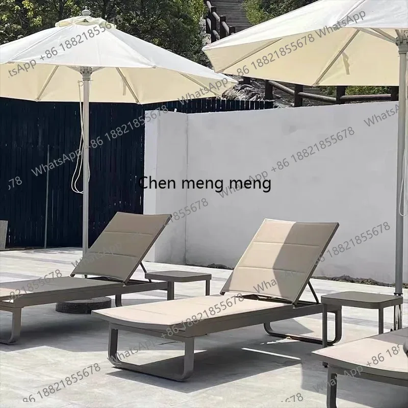 Silla Plegable de Lujo E136 para Camping, Cómoda, Reclinable, para Relajarse, Tumbona, Silla Plegable para Playa, Muebles de Exterior
