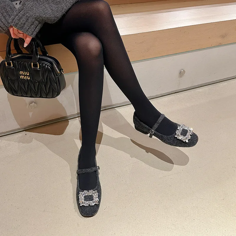 Fashion Women Shoes Woolen Vamp Pumps Beautiful Crystal High Heel Shoes Elegant Party Dress Shoes view 6