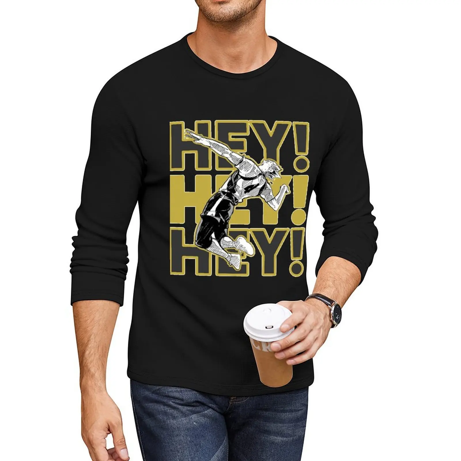 

Hey hey hey Black version Long T-Shirt cute clothes plus size t shirts graphic t shirt funny t shirt men graphic shirts