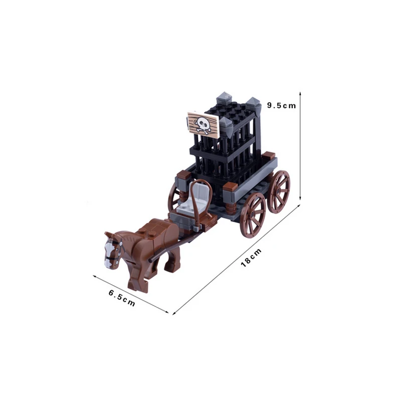 MOC Medieval Building Blocks Solider Chariot Figures Accessories Carriage Farm Garden Transport Set Animals Mini Bricks Gifts