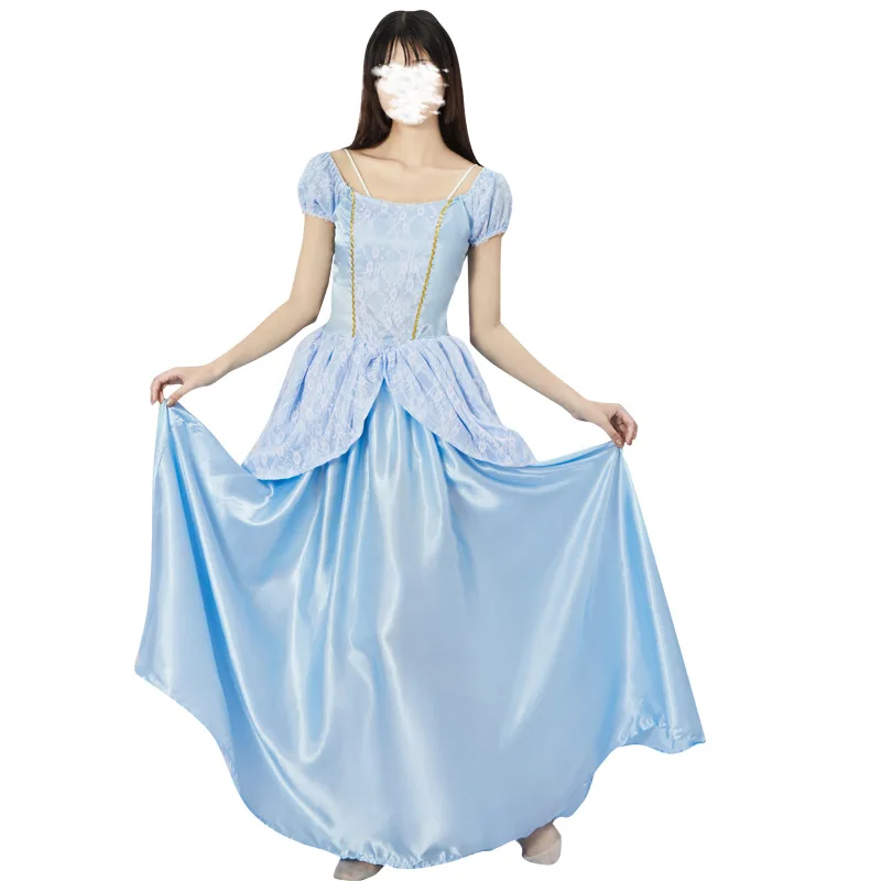 فستان المحكمة الأزرق زي الهالوين قصة سندريلا أميرة شيندلر زي تقليدي صيني عرقي ملابس نسائية زي مسرحي