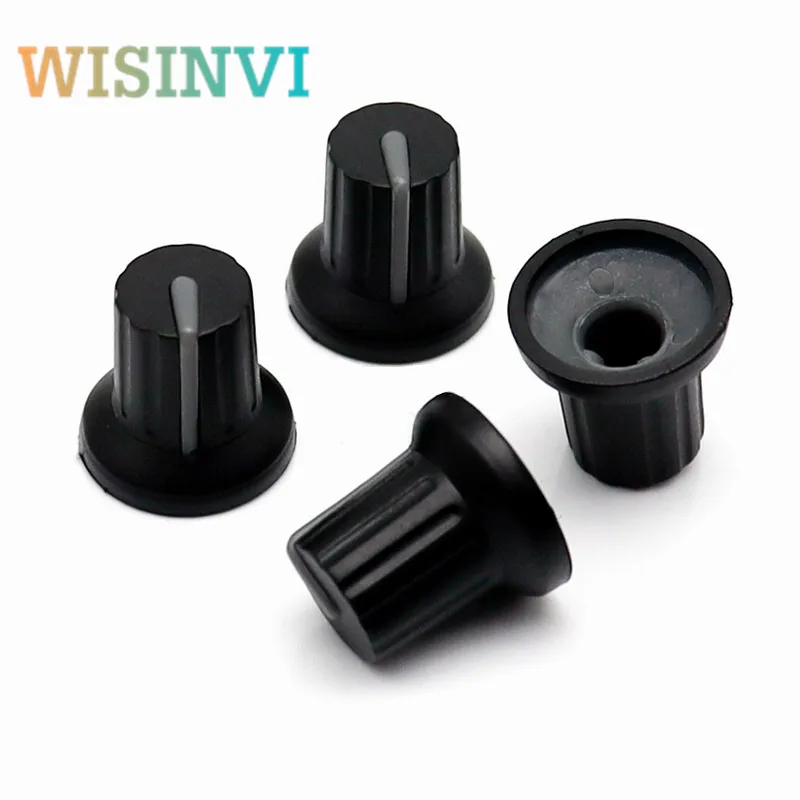 10pcs Plastic soft rubber knob cap D-axis potentiometer Encoder knob cap diameter 16.5MM height 16MM  D Axis Inner Hole 6MM