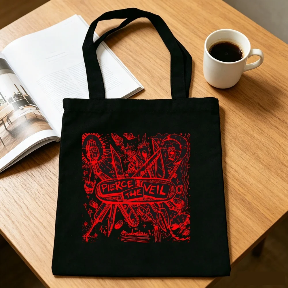Pierce the Veil tote bag shopper y2k shoulder  totebag woman