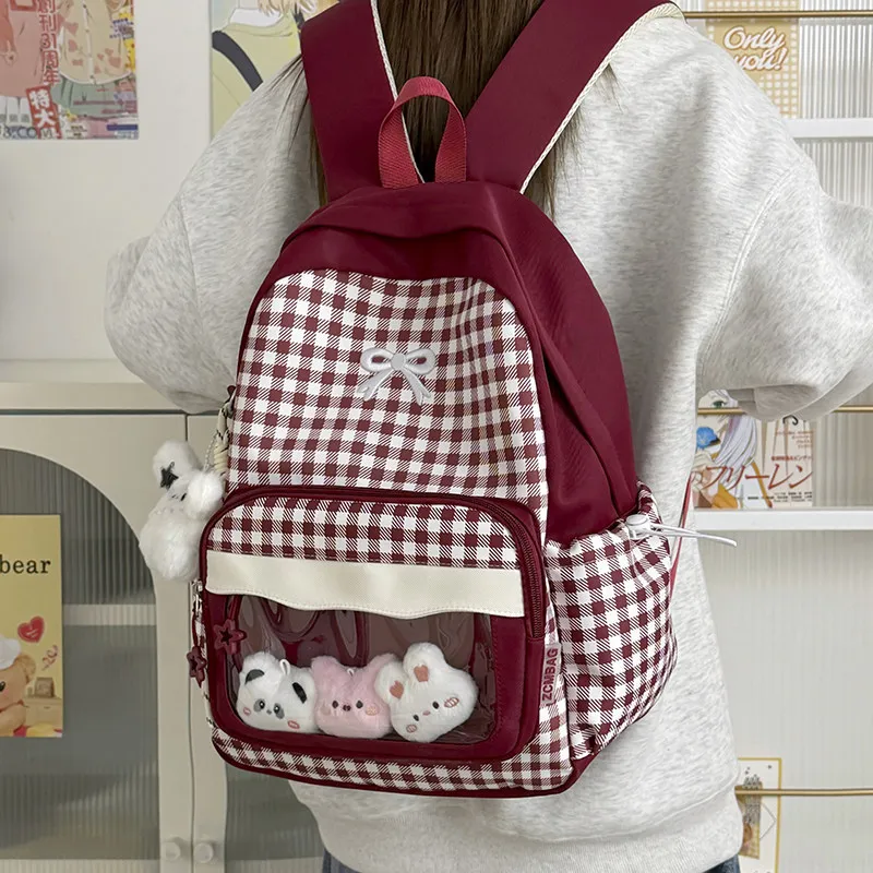 insCollege-style high-appearance backpack for women Large-capacity cute backpack for junior high school students, versatile casu