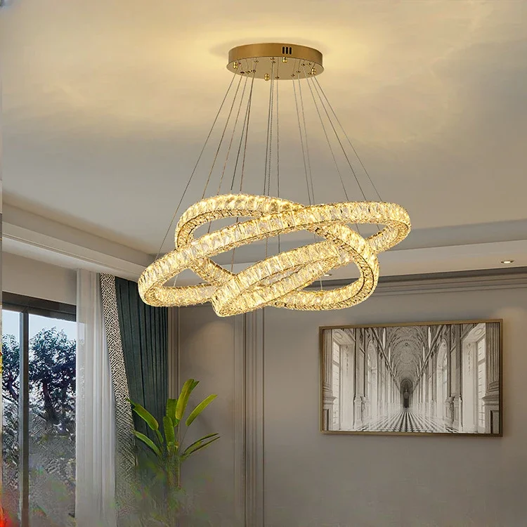 Post-modern Simple Nordic Chandelier Ring Led Creative For Dining Table Personality Hotel Mall Engineering Ceiling Light