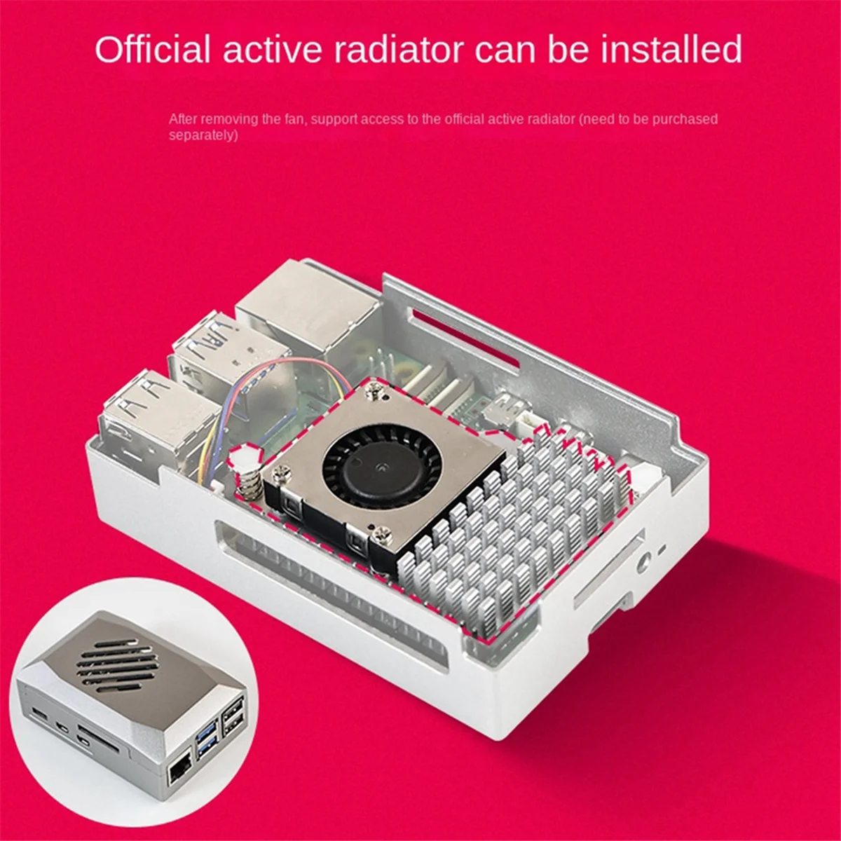 For Raspberry Pi 5Th Generation ABS Shell, Cooling Protective Shell with PWM Speed-Adjustable Fan for Cooling