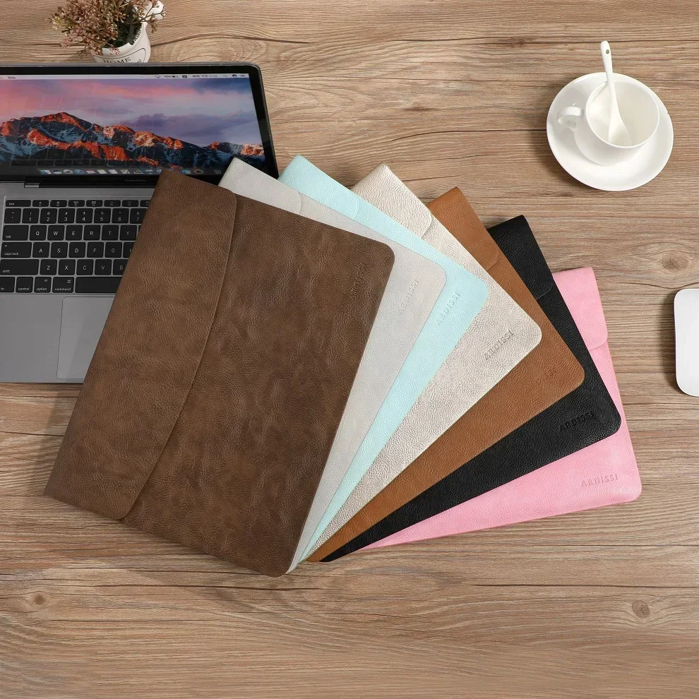 Computer Sleeve Case for ( MacBook Mac Book pad ) Air M1 M2 13 14 15 6 16 Pro 12 9 11 Inch Cover Bag Pouch Briefcase Leather