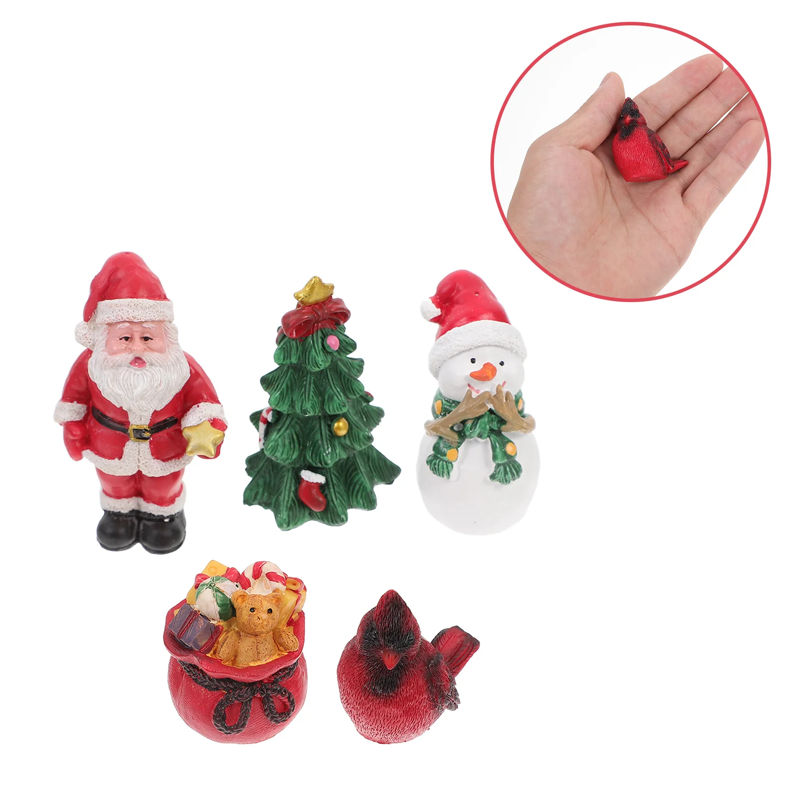 

1Set Christmas Santa Decoration Mini Resin Ornament Cute Festive Home Decor for Bedroom Living Room Kitchen Xmas Miniature