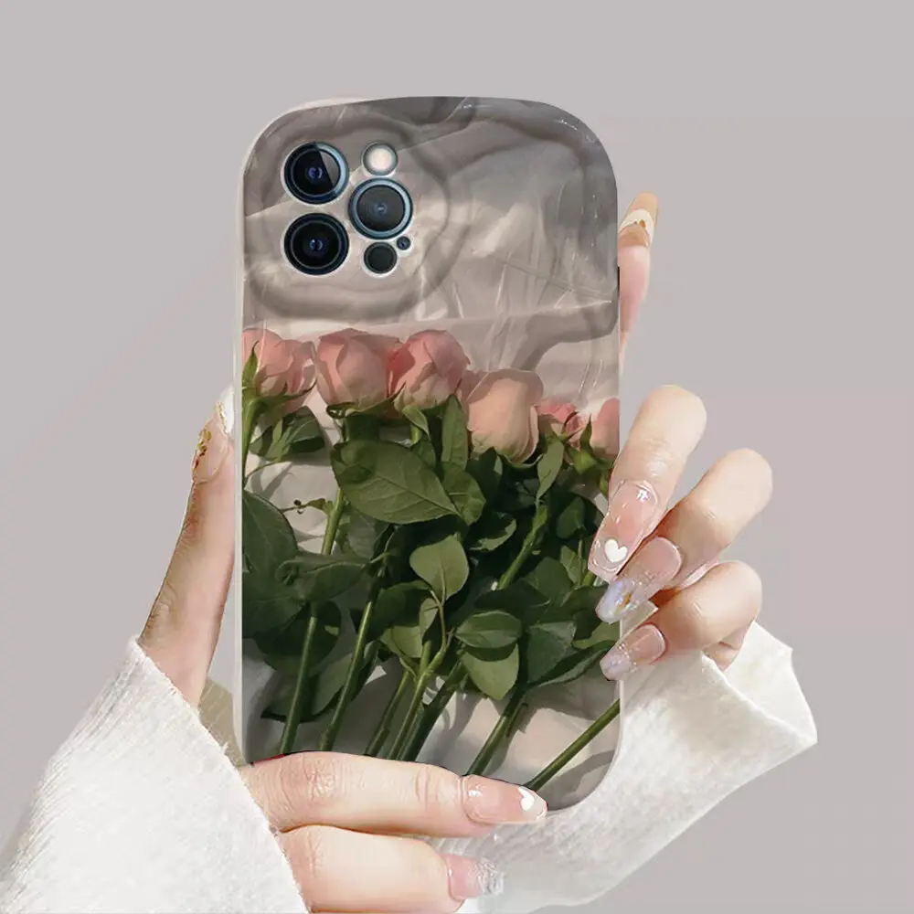 Luxury Red Rose Tulip Case For OPPO Reno 12F 11 11F 5G 8 11 12 Pro 8T A58 A78 A79 A98 5G Reno 7 4G 5 6 Lite 4 A38 A18 Cover