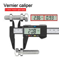 150mm 100mm Electronic Digital Caliper Carbon Fiber Dial Vernier Caliper Gauge Micrometer Depth Measuring Tool Digital Ruler