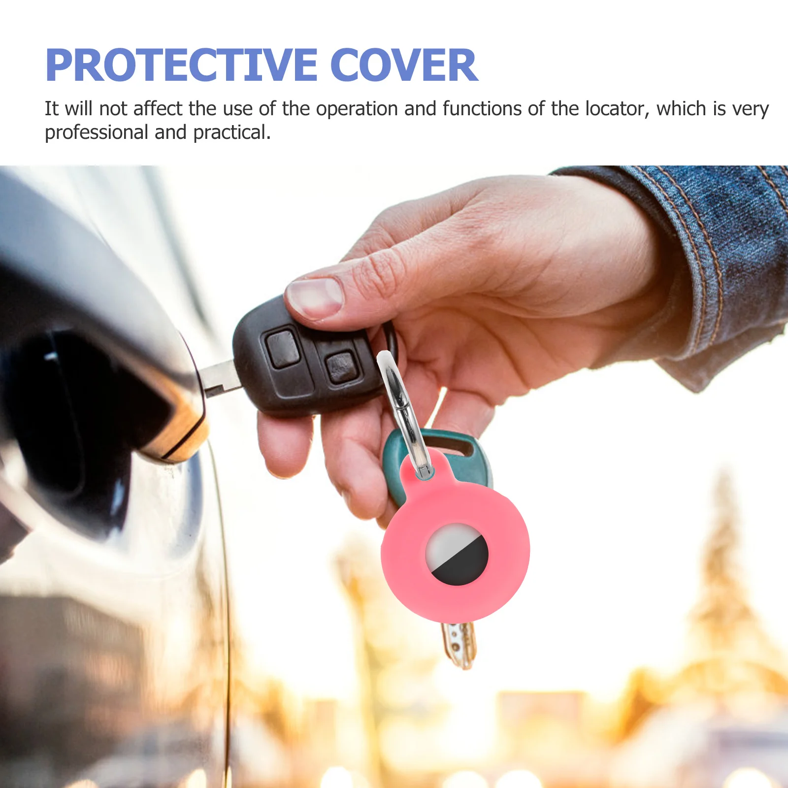 

4pcs Protective Cover Silicone Secure Holder Kids Keychain Shockproof Lightweight Durable Outdoor Anti-Lost
