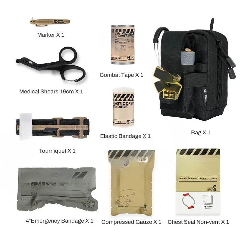 حقيبة الإنقاذ التكتيكية الصغيرة Ifak Molle EMT القتالية الطبية في الهواء الطلق مجموعة الصدمات في حالات الطوارئ #3