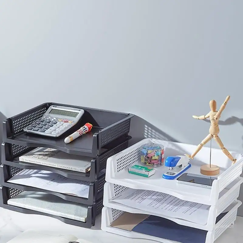 Document Tray Desk File Organizers Paper Letter Shelves Sorter Rack For Document