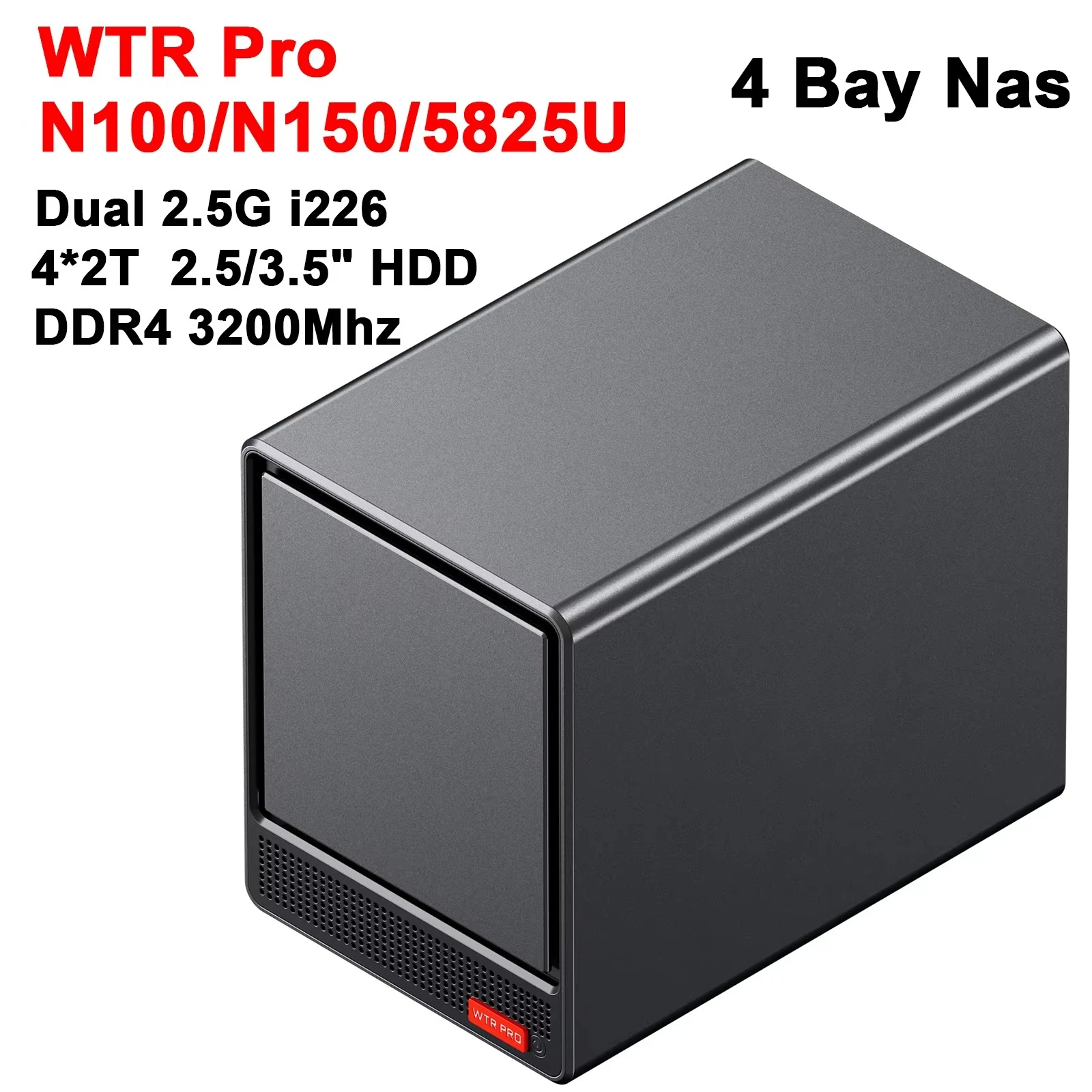 كمبيوتر صغير WTR PRO NAS Intel N100 N150 Ryzen 7 5825U DDR4 NVMe 2.5G LAN WiFi6 كمبيوتر صغير ألعاب 2.5/3.5 بوصة HDD Wins11 راوتر OS