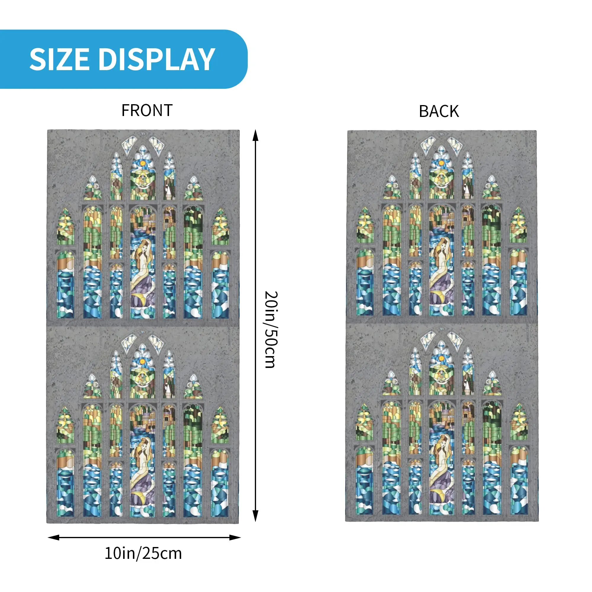 Stained Glass Mermaid Bandana Neck Cover Printed Mask Scarf Warm Cycling Scarf Outdoor Sports For Men Women Adult Washable