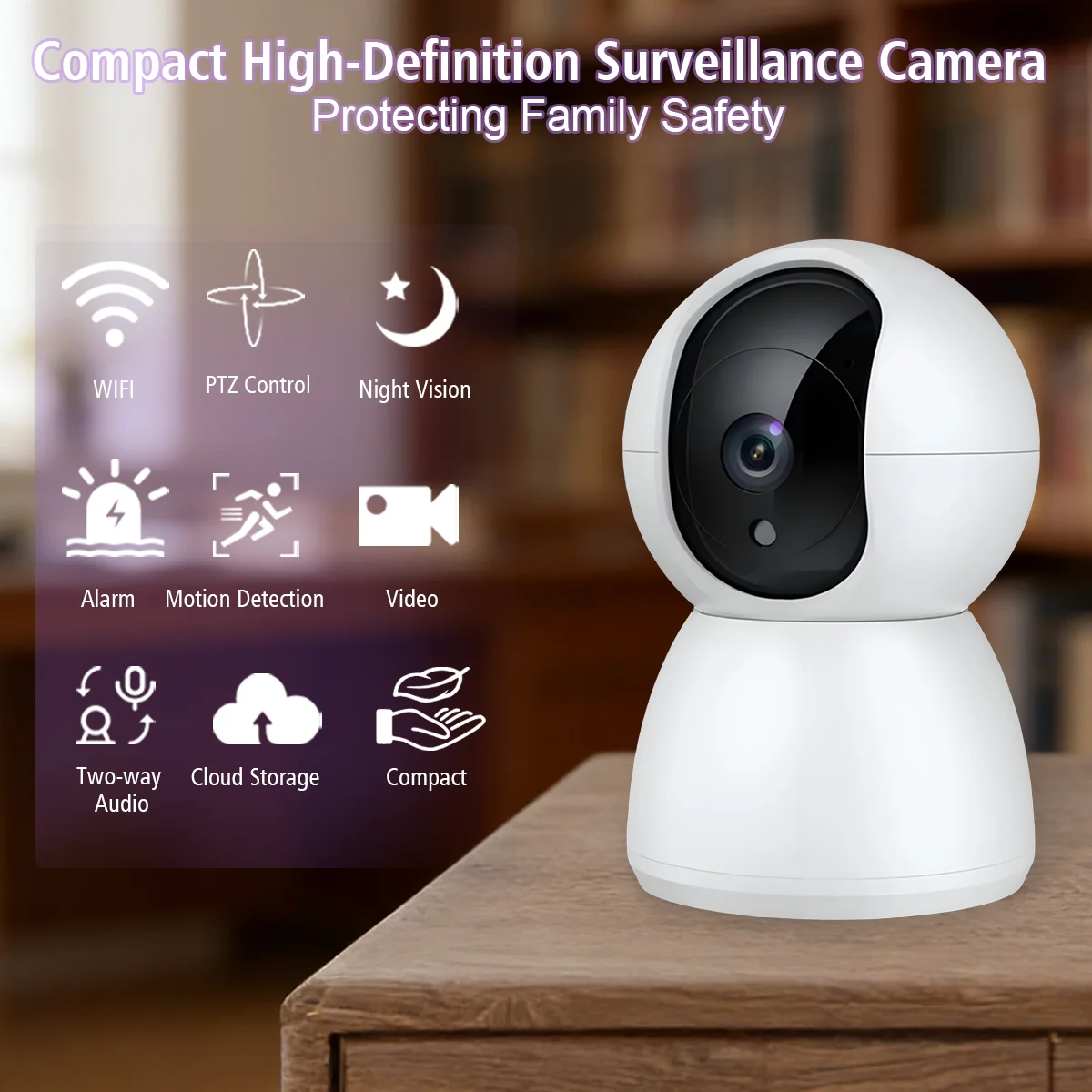 3MP WiFi IP Camera CM12 Bluetooth One‑key Setup Indoor Home Security Cam Two‑Way Talk Human Motion Detection 2.4G Wireless Surve