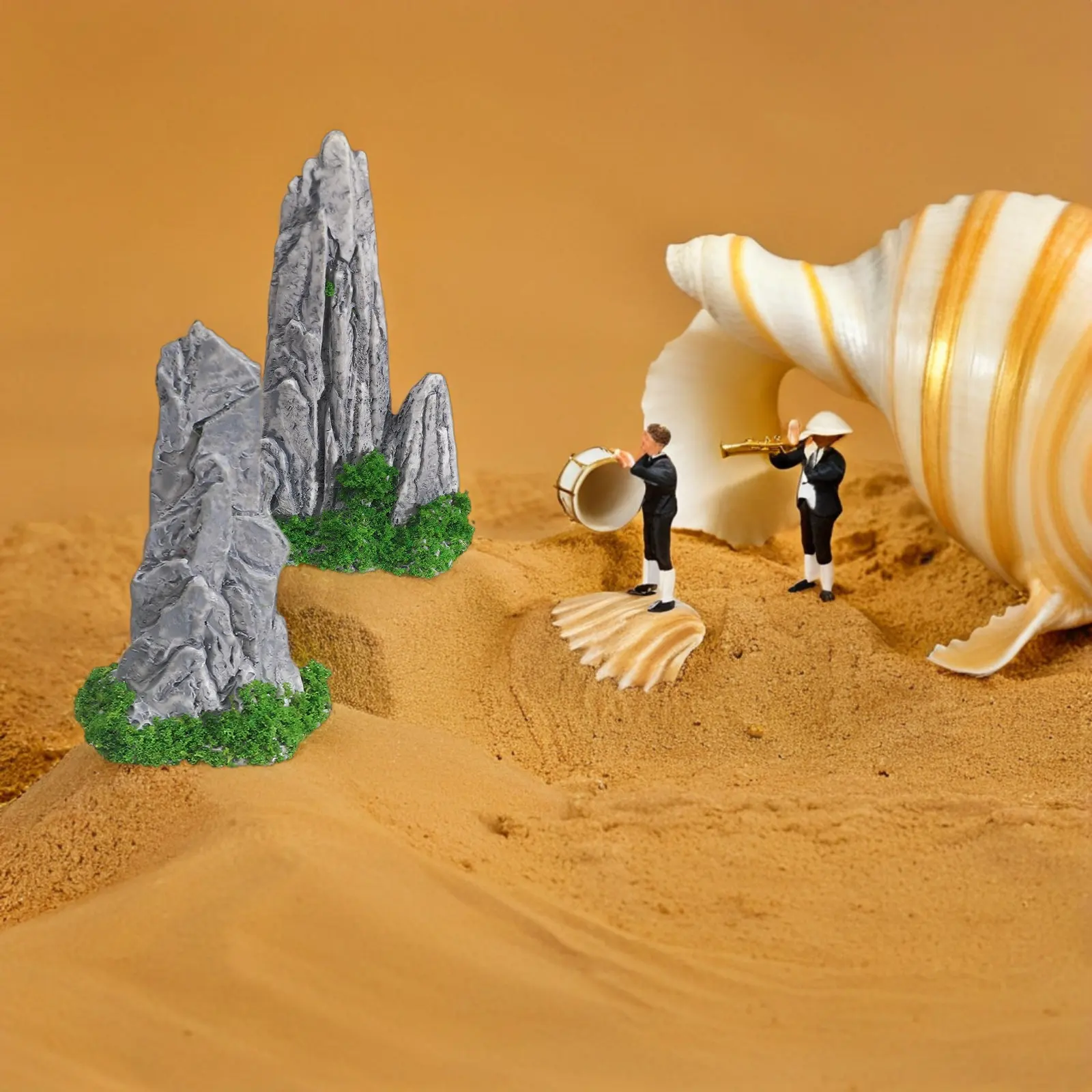 20Pcs Micro Landscape Decoration Mini Resin Rockery Artificial Mountain for Bonsai Terrarium Zen Garden Fish Tank Miniature