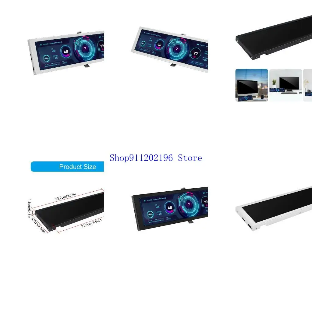 

P82A Aluminum Frame Screen 8.8Inch IPS Computer Display Sub-Screen 480x1920