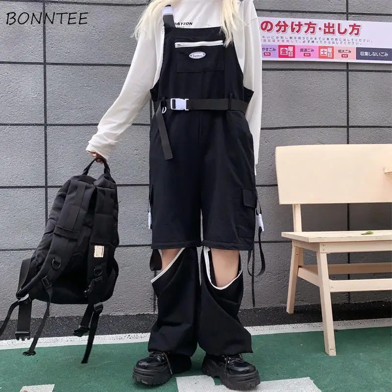 

Jumpsuits Women 3XL Hole Cargo Boyfriend Unisex Harajuku Hip Hop Baggy High Street Teens Korean Fashion Daily Students Young Ins
