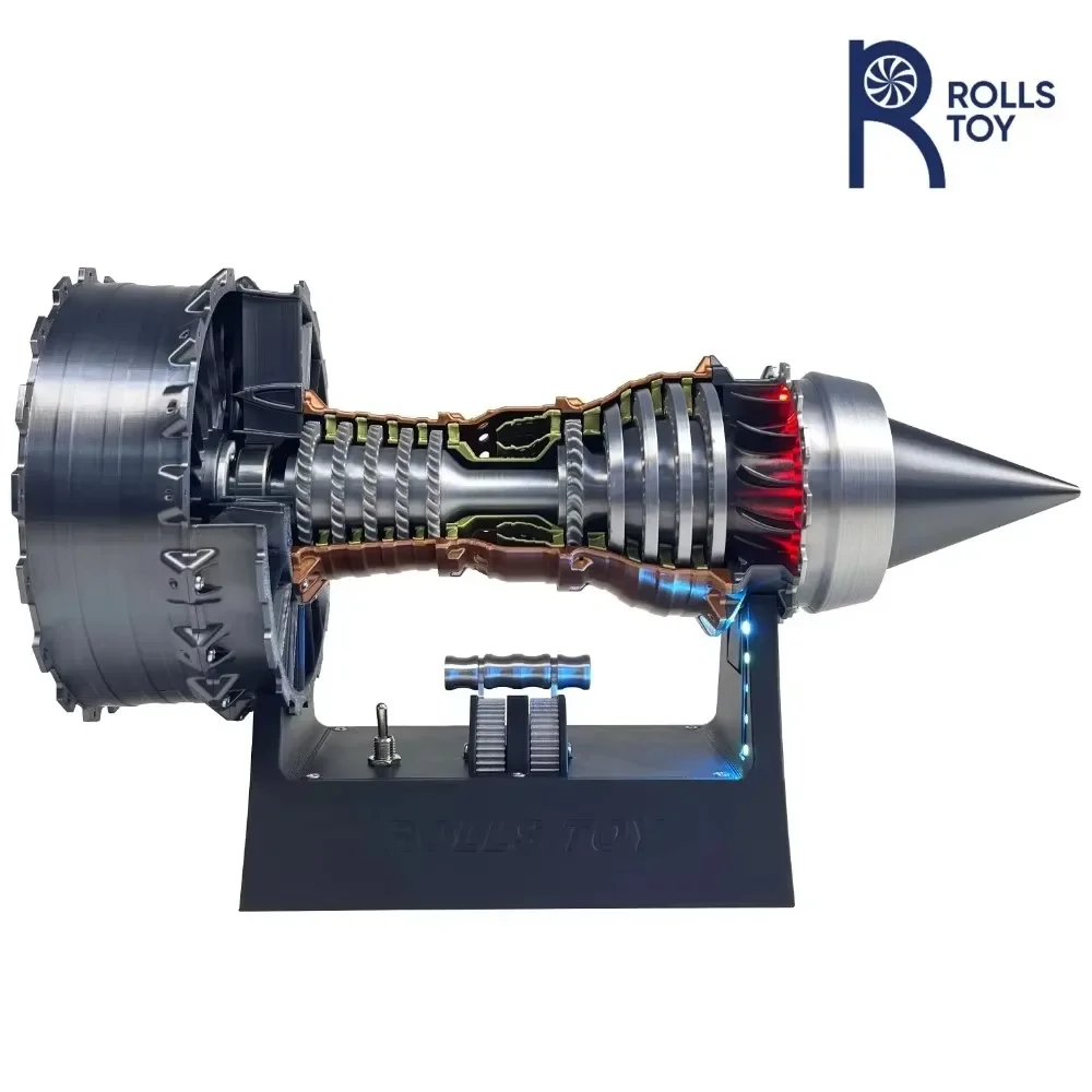 RollsToy TR900 турбовентилятор, модель двигателя, комплект двигателя самолета, модель турбореактивного двигателя, механические научные образовательные блоки, наборы, подарочная игрушка