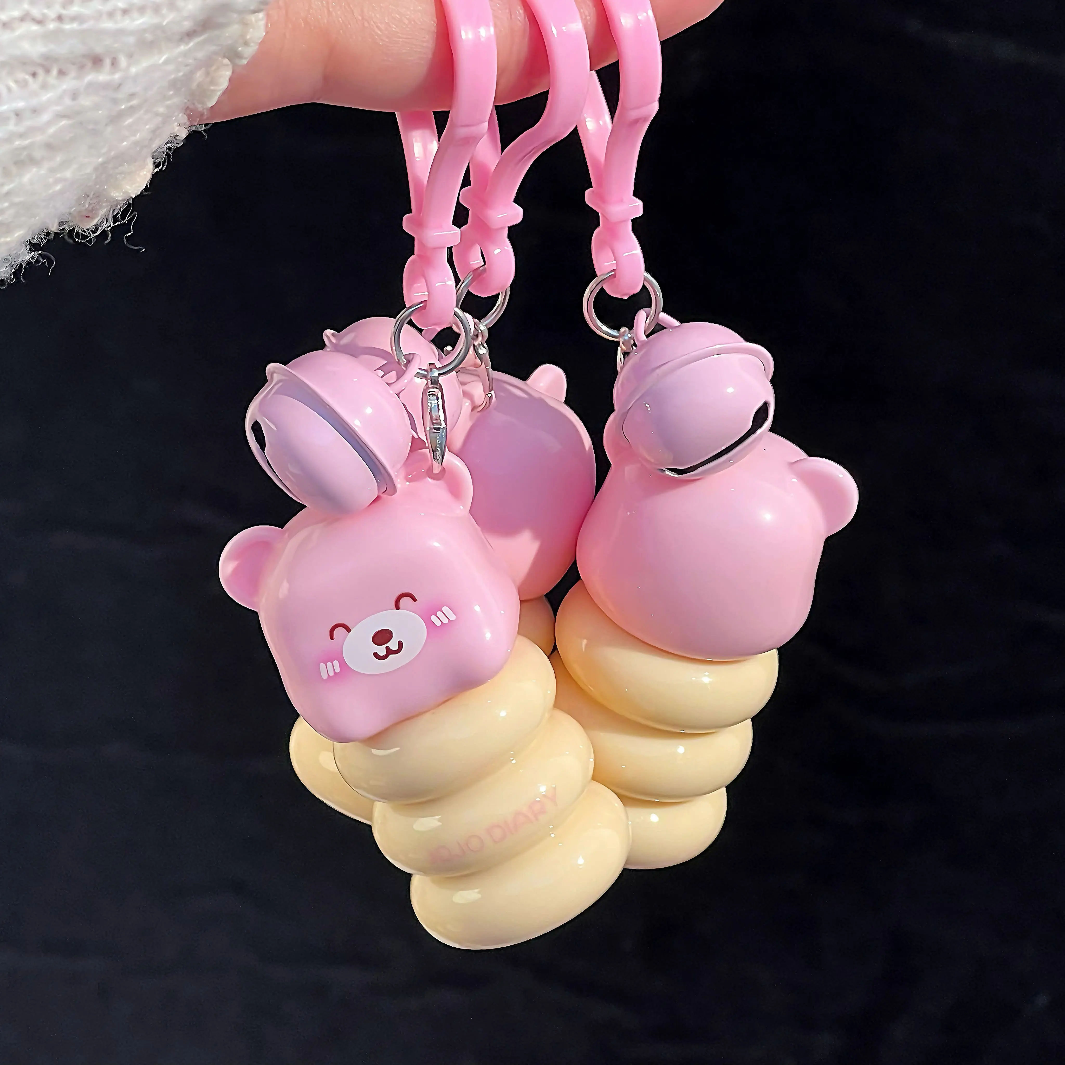 JOJO DAILY Pink Bear Pendant Velvet Matte Lip Cream Black Rabbit Lip Glaze Matte Pendant Lipstick Lip Gloss