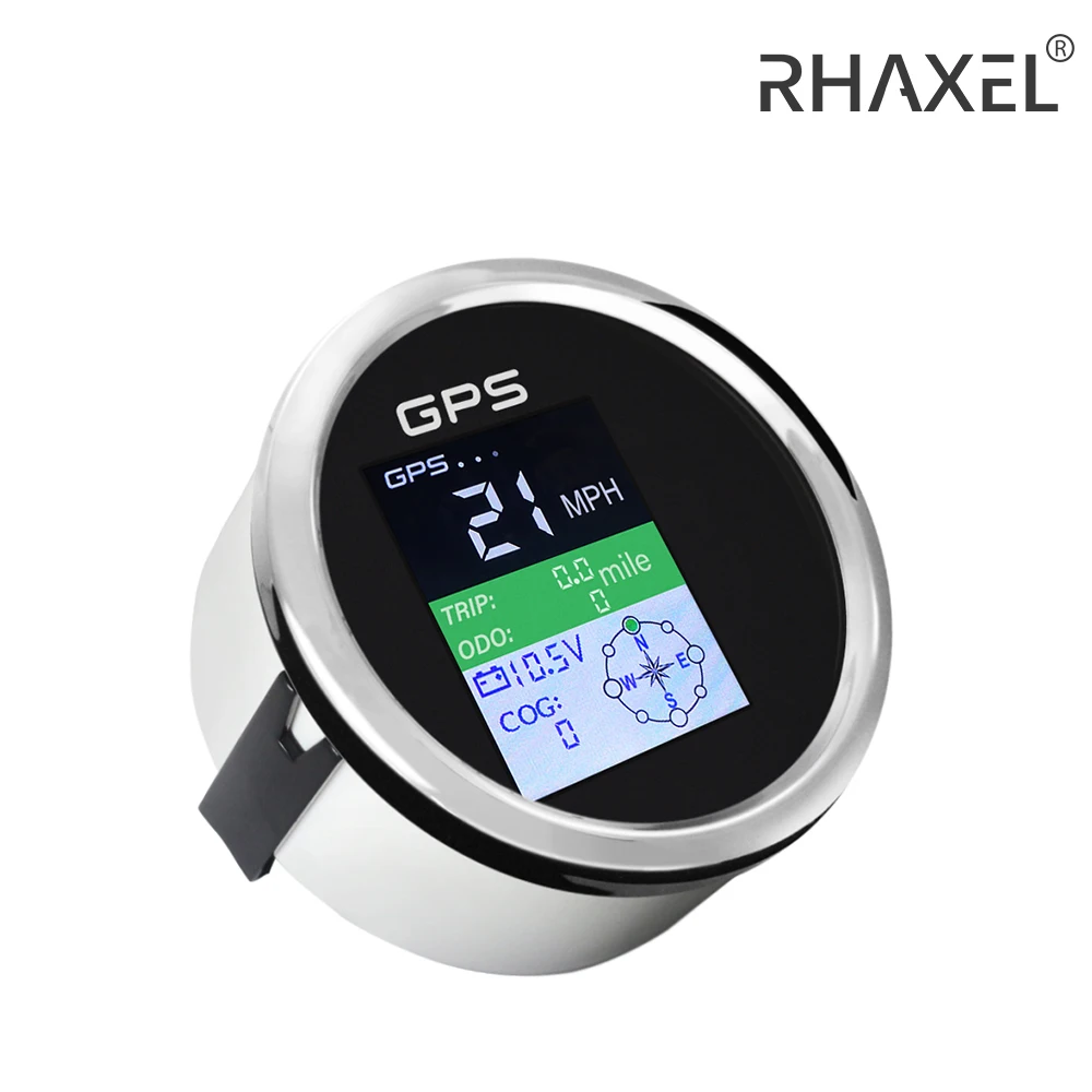 

RHAXEL Универсальный 85 мм цифровой регулируемый GPS-спидометр 0-999 км/ч MPH узлы одометр вольтметр 9-32 В с TFT-экраном