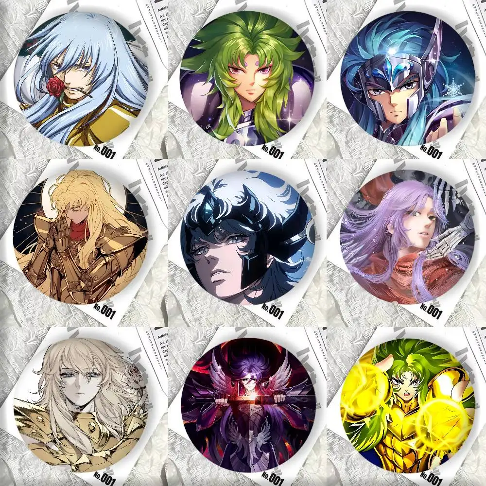 Classic Anime S-Saint S-Seiya Manga Badges Round Cosplay Pin Bag Decor Fans Collect Friends Gifts Brooch
