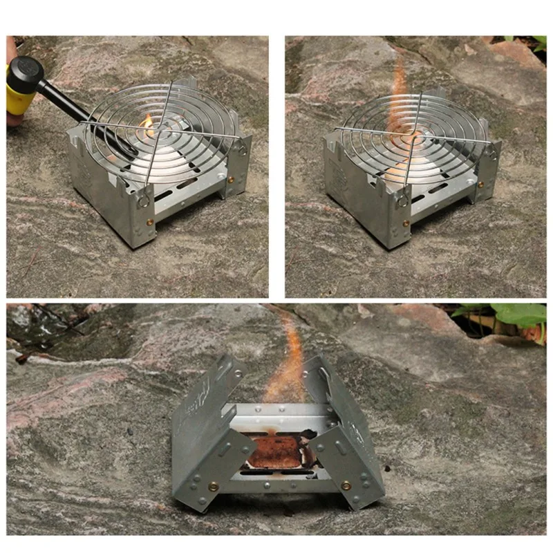 1pc Ultra-lightweight lightweight folding pocket stove for outdoor use, campingavailable-durable ironwoodburnerforspace-saving image 6