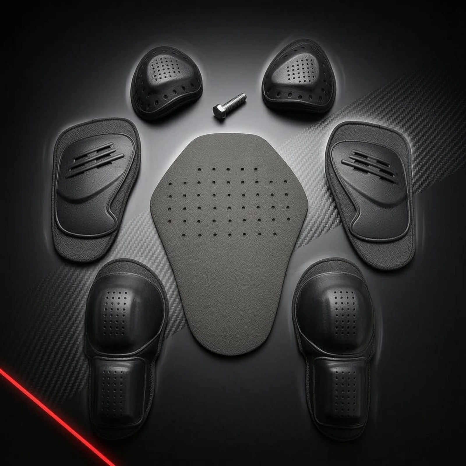 7 Pieces Motorcycle Back Protector Shock-Absorbing Resistant Perforated Back Protector Motorcycle Protective Pad Pad Shock