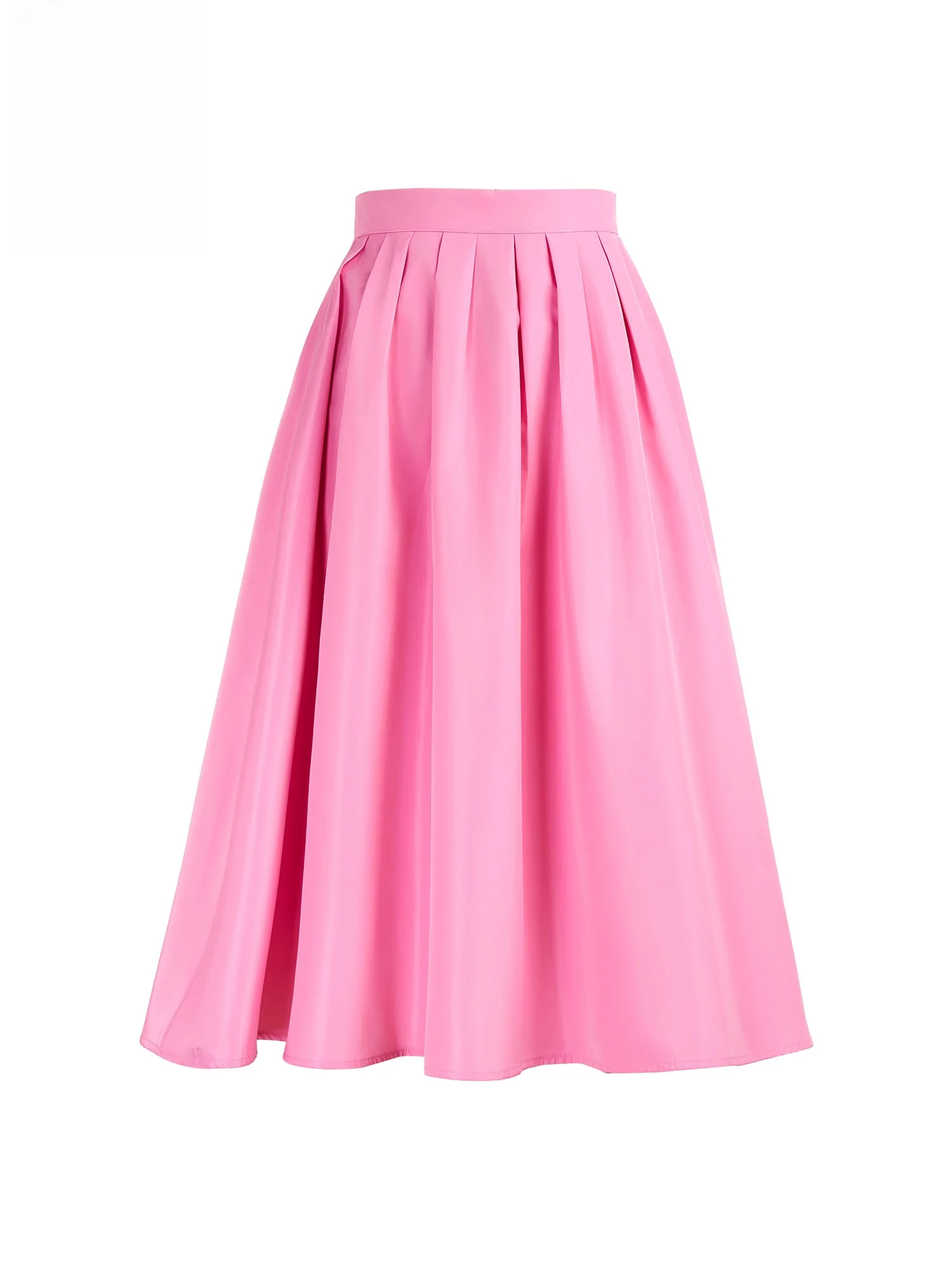 Pink High Waist Pleated Skirt Women's Summer Half-length Elegant Sweet Umbrella Skirt  Brand Sweet Style Casual Wear