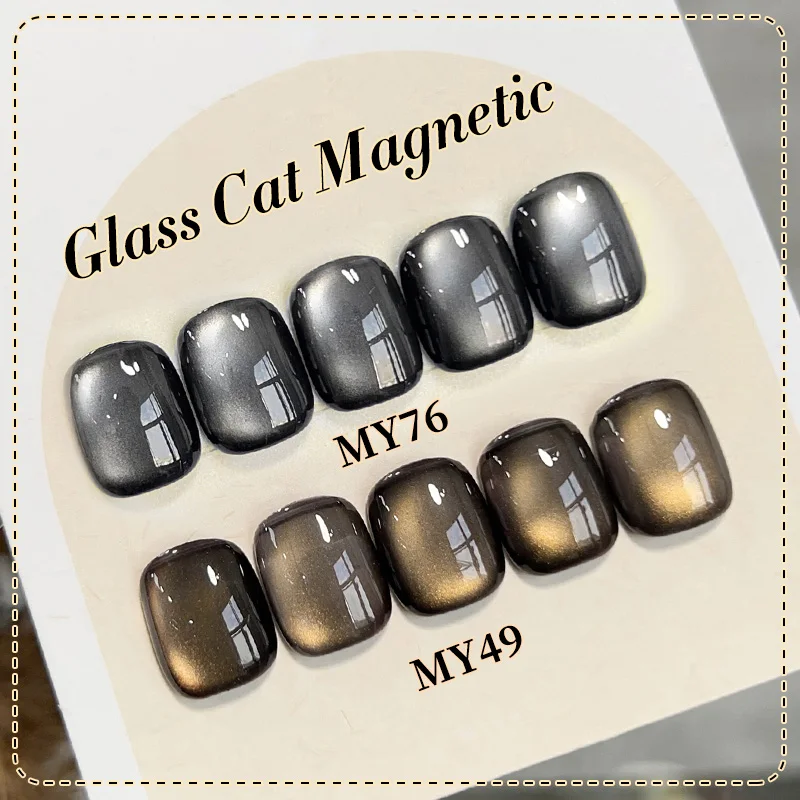 BORN PRETTY 2Pcs/Set 10ml Black Glass Cat Magnetic Gel Ultra Shine Semi Permanent Soak Off UV Gel Nail Art Varnish