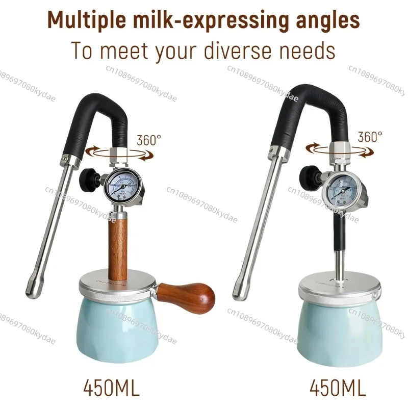 4Bar High Pressure Pneumatic Milk Frother 450ml Manual Foam Maker Barista Accessory for Latte Cappuccino Coffee Art - view 6