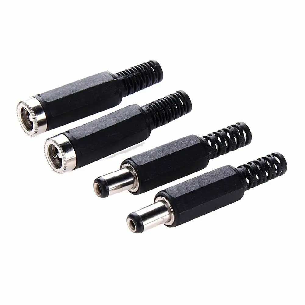 10pcs (5paris) 5.5X2.1MM DC POWER FEMALE PLUG JACK + MALE CONNECTOR SOCKET ADAPTER 12V/4A