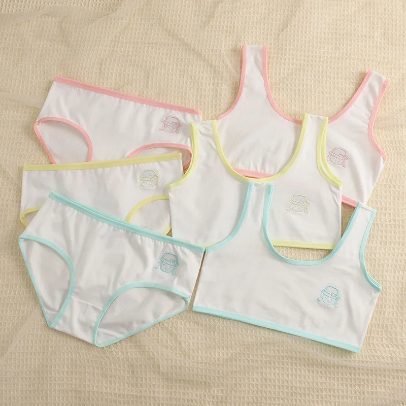 Girls' Developmental Pure Cotton Vests Students, Girls, Elementary School Students, Comfortable and Breathable Underwear Sets