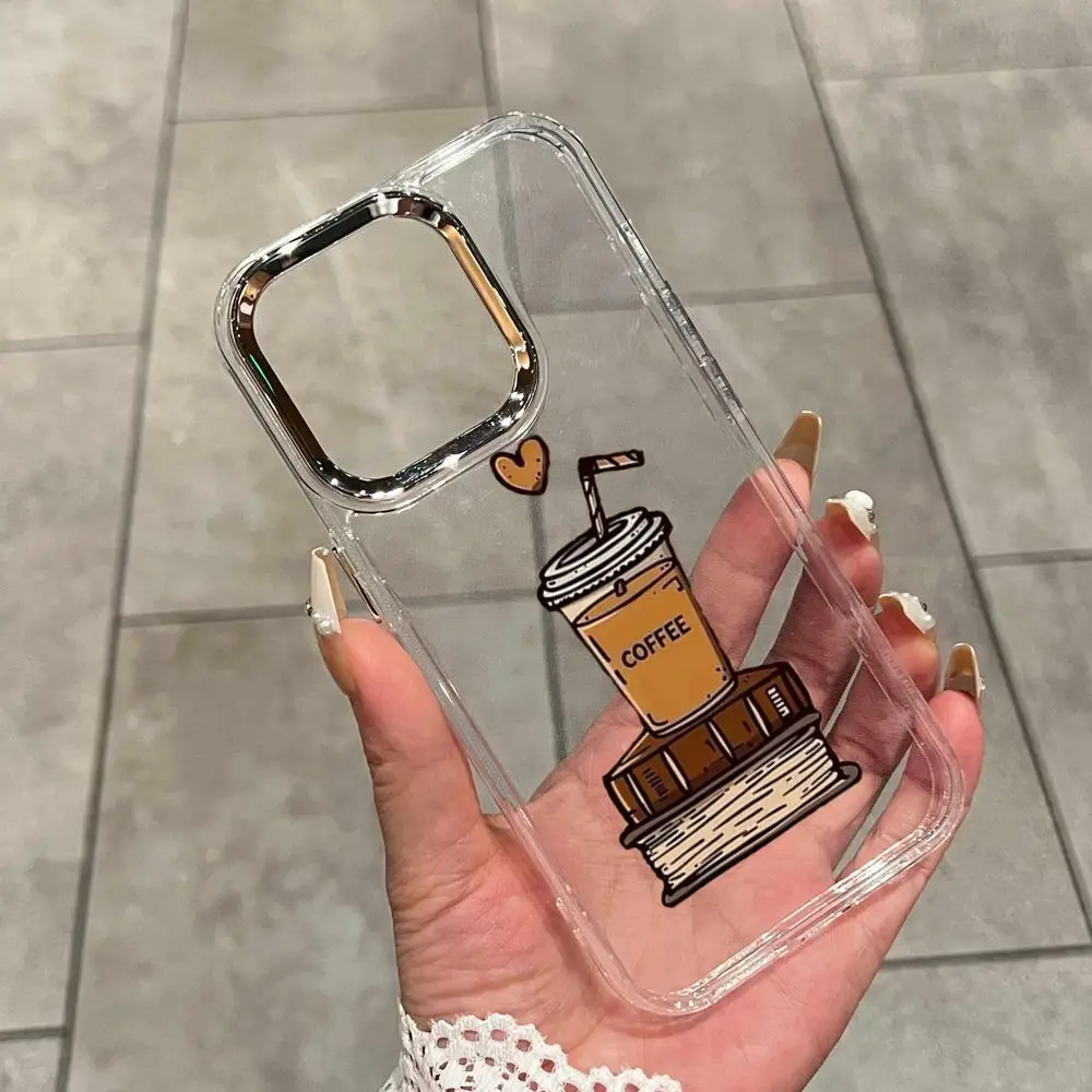 

Life Moment of Coffee Cup Phone Case For iPhone 14 15 16 Plus Pro 11 12 13 Pro Max X XR XS 17 8 Plus 16E Transparent Clear Funda