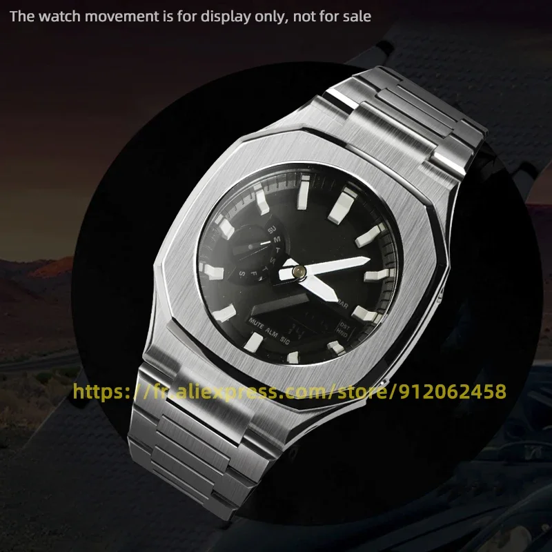 Suitable for Octagonal GA2100/2110 Stainless Steel Case Strap Nautilus Metal Shell Accessories Movement